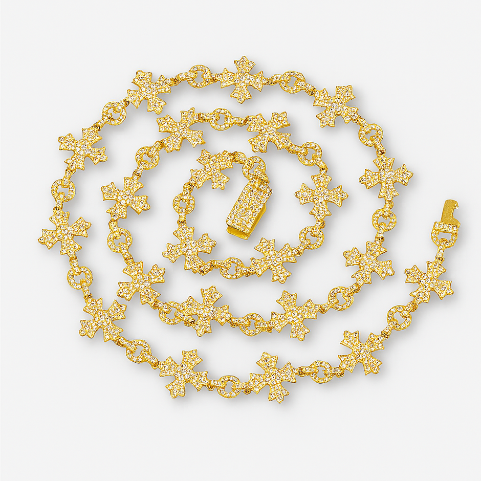 Moissanite Cross Style Chain