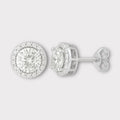 Square Moissanite Halo Earrings