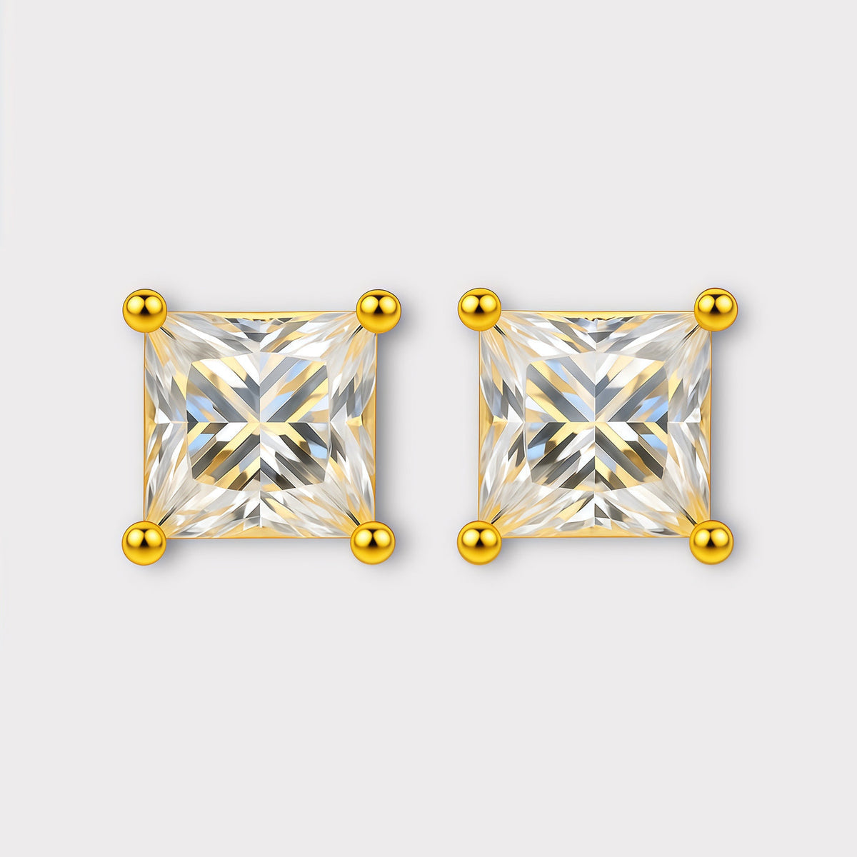 Princess Cut Moissanite Earrings