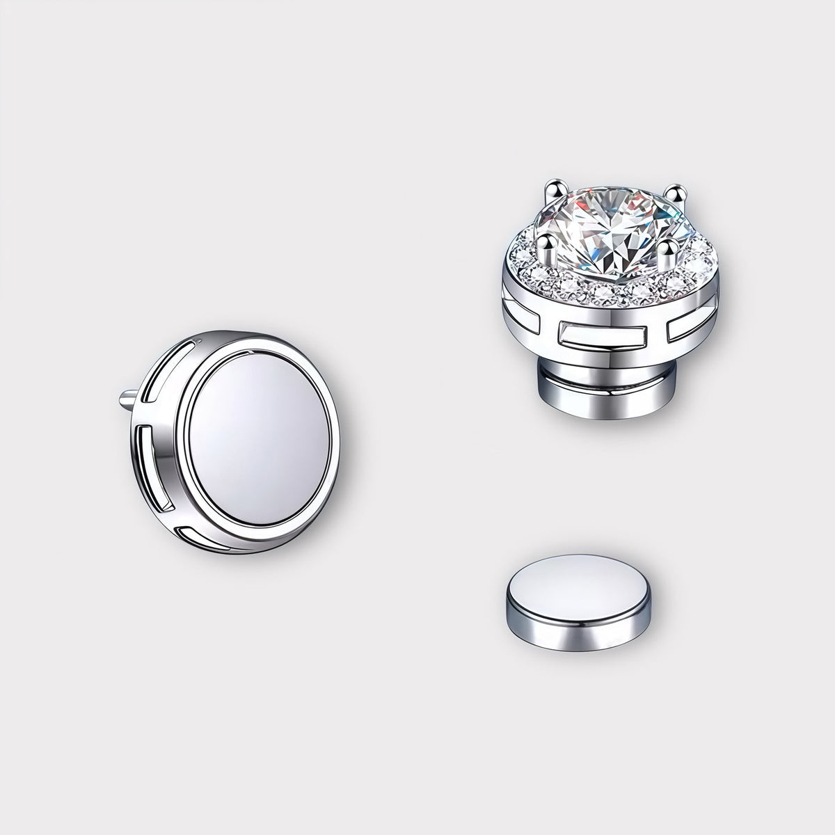 Moissanite Magnetic Halo Earrings